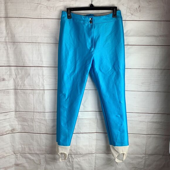 Vintage 80s CB Sports Ladies 12 Stirrup Ski Pants Blue Helanca Norway Retro snow - Picture 1 of 16